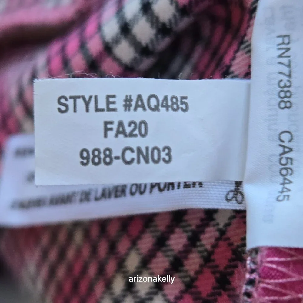 J. Crew Cameron Pant Pink Plaid Size 2